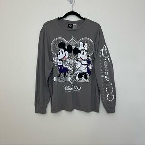 Disney Parks 100th Anniversary Mickey Minnie Mouse Long Sleeve Shirt Adults L